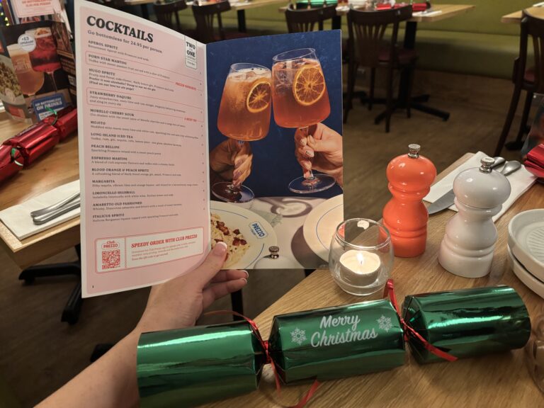 Christmas Menu at Prezzo Italian